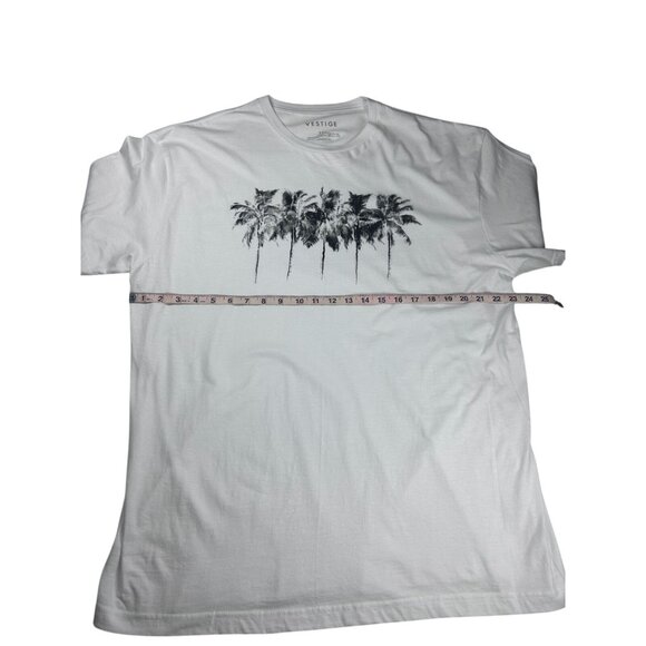 Vestige Men's White Palm Tree Graphic T-Shirt 2XL Crewneck Casual Summer Tee - Picture 7 of 8